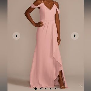 David’s Bridal cascading off-the-shoulder bridesmaid dress (size 0) F20010BALLET